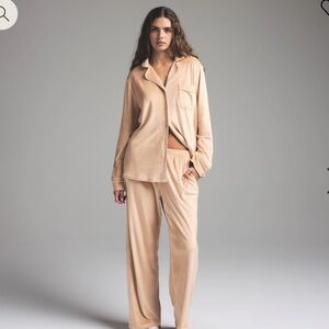 Skims Velour Button Up Shirt and Jogger Set